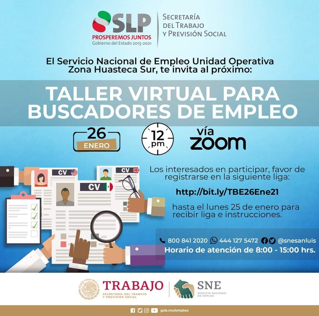Realizará STPS talleres virtuales de empleo en SLP - Noticias de San ...