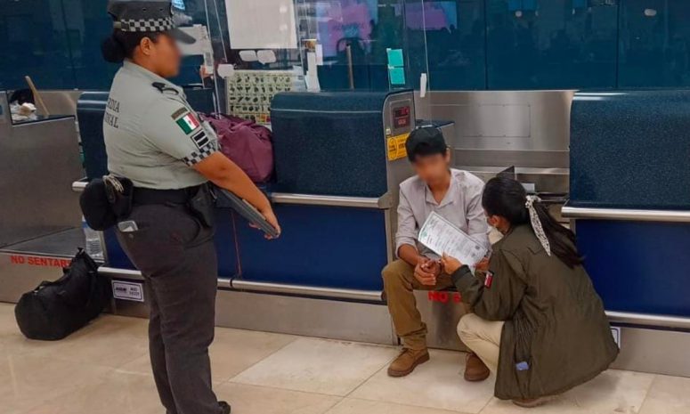 Detenida en el aeropuerto en Yucatán, por posible tráfico de persona