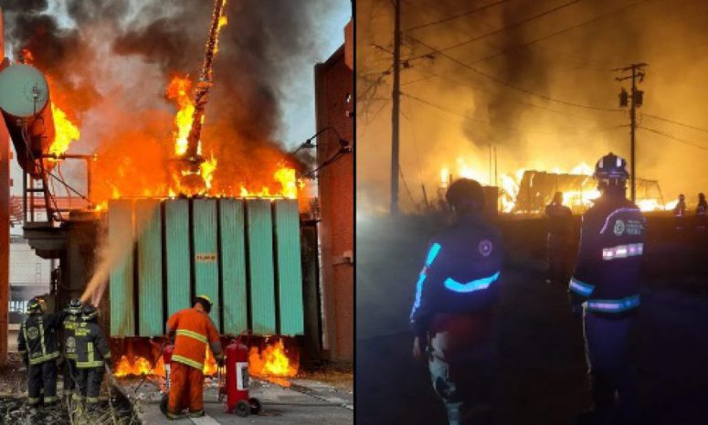 Arden bodega de madera y subestación de CFE en Puebla