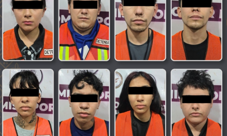 Atrapan a 8 de célula delictiva con armas largas y droga en Periférico