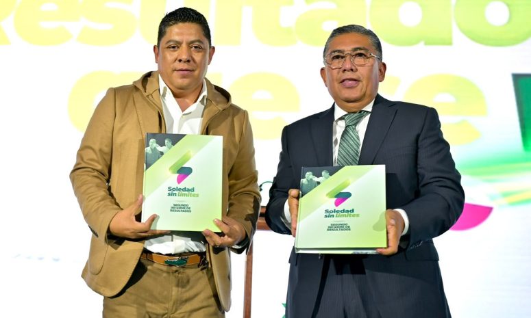 Gallardo destaca obras estatales durante informe de Soledad